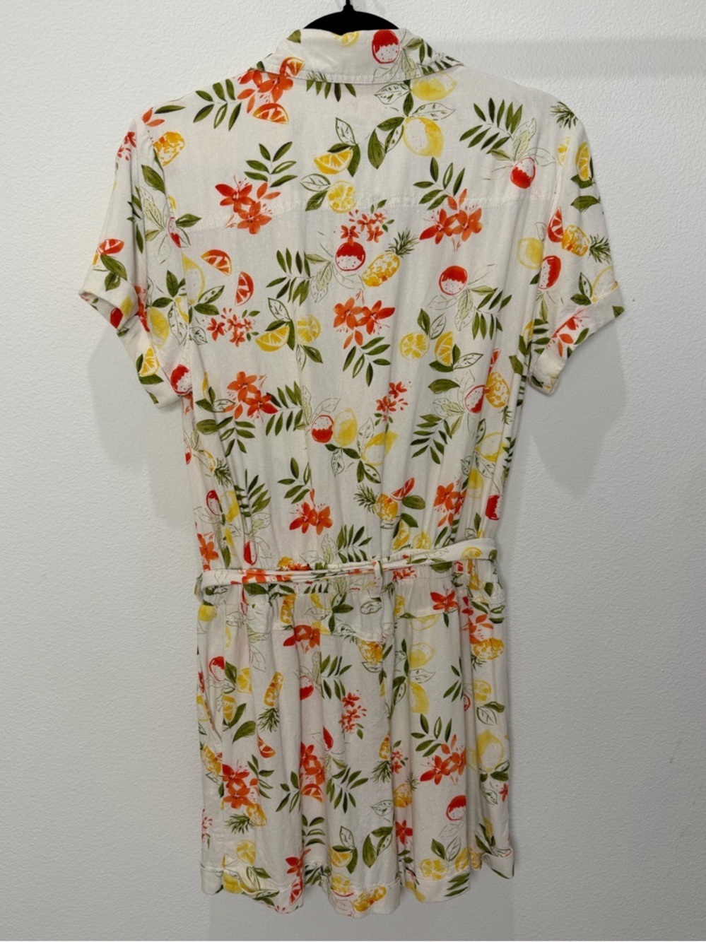 Velvet Heart Vintage Lemon Citrus Floral Romper Linen Blend Cottagecore Summer S - Picture 7 of 11